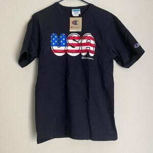 Champion sz‎ M USA flag Navy Heritage Tee shirt T-shirt NWT